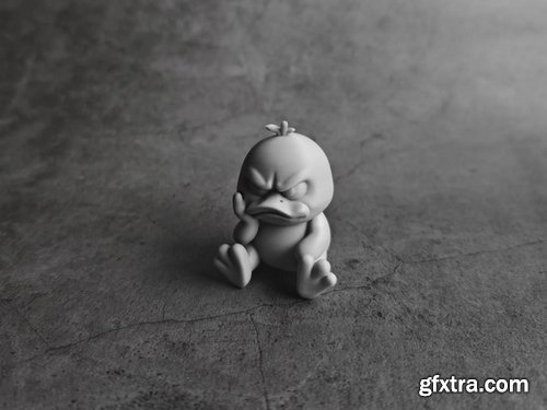 Melancholy Duckling Miniature Animal Model Craft Ornament