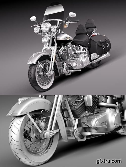 3D Model of Harley Davidson Springer FLSTS Heritage 2013 3D Model of Harley Davidson Springer FLSTS Heritage 2013
