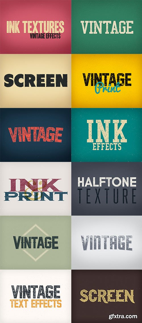 Letter/Ink Press Vintage Text Effects #4, 12xPSD & ASL 11715170 Letter/Ink Press Vintage Text Effects #4, 12xPSD & ASL 11715170