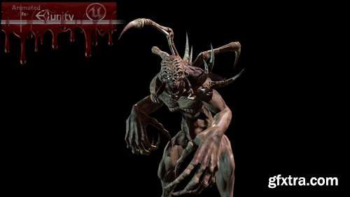 CGTrader - Mutant4 undead creature with horns and claws