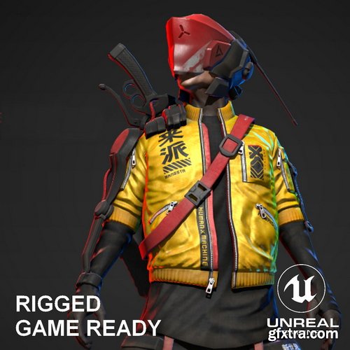 CGTrader - Cyberpunk Mercenary Character