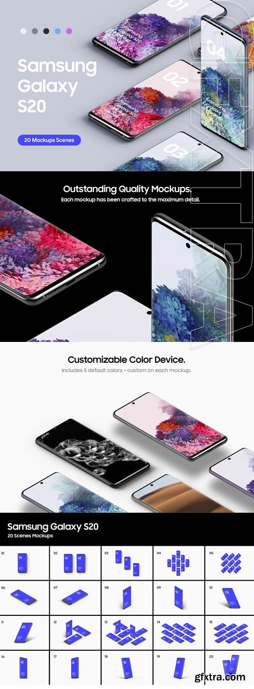Asylab - Samsung Galaxy S20 - 20 Mockups Scenes Asylab - Samsung Galaxy S20 - 20 Mockups Scenes
