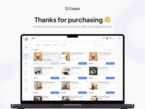 'Cuppa - POS (Point Of Sales) Dashboard UI Kit' 'Cuppa - POS (Point Of Sales) Dashboard UI Kit'