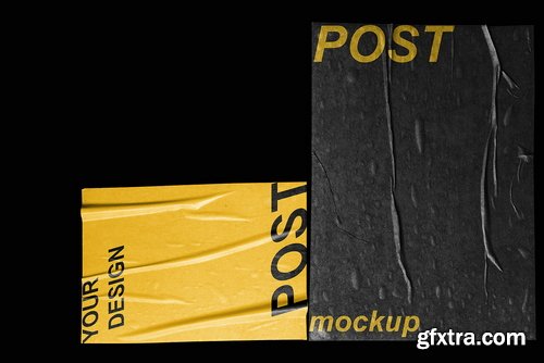 Creativemarket - POST - Poster Wrinkle Mockup - 4392437