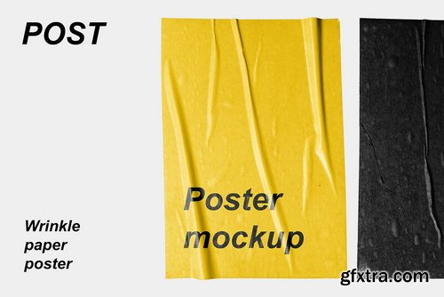 Creativemarket - POST - Poster Wrinkle Mockup - 4392437