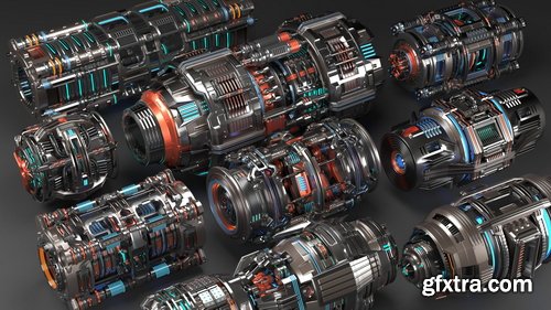 Artstation - Sci Fi Mega Elements KITBASH - SUBDIVISION READY - Full 3D pack