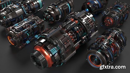 Artstation - Sci Fi Mega Elements KITBASH - SUBDIVISION READY - Full 3D pack