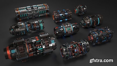 Artstation - Sci Fi Mega Elements KITBASH - SUBDIVISION READY - Full 3D pack