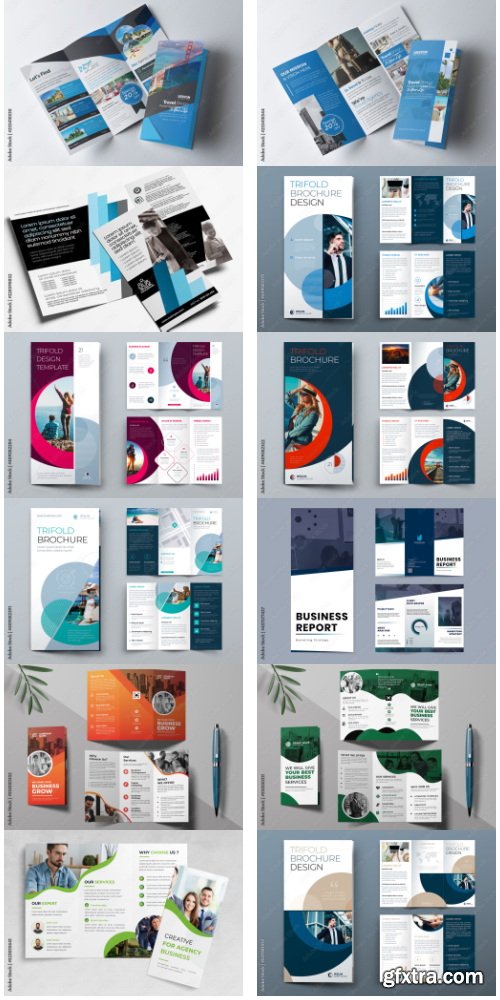 Business Trifold Brochure Layout 66xAI