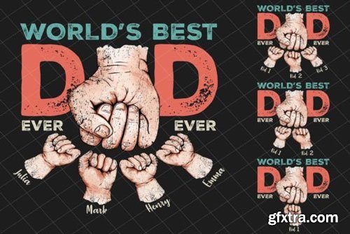 Best Dad Ever 1 to 4 Child Bundle PNG Best Dad Ever 1 to 4 Child Bundle PNG