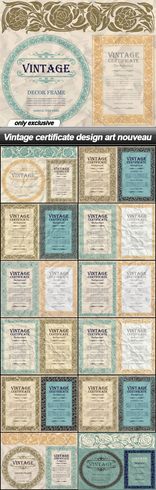 Vintage Certificate Design Art Nouveau 13xEPS Vintage Certificate Design Art Nouveau 13xEPS