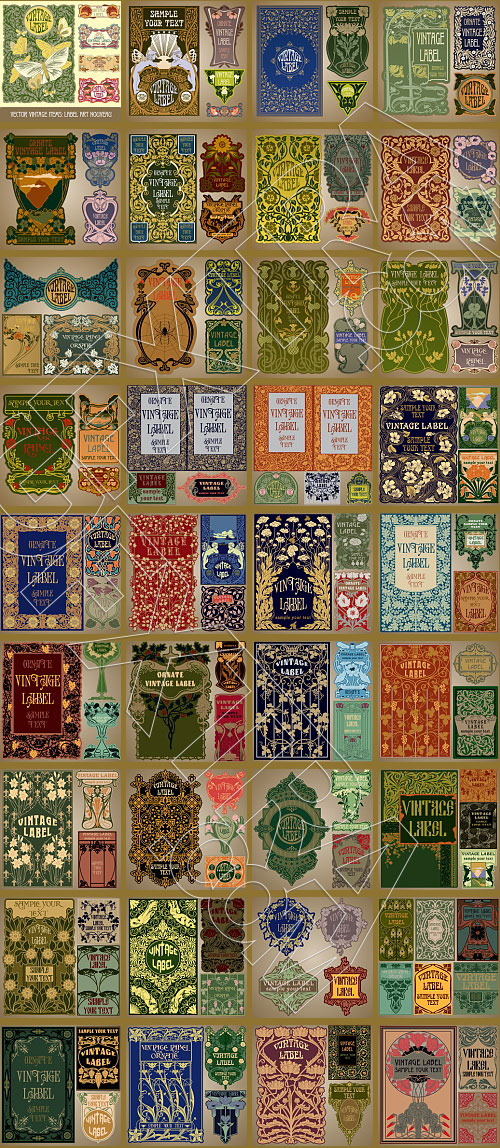 Art Nouveau Vector Labels & Covers 36xSVG Art Nouveau Vector Labels & Covers 36xSVG