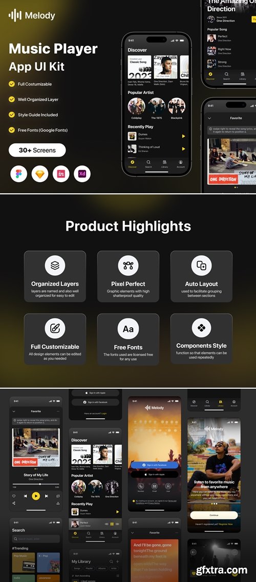 Melody - Music Player Apps UI KIT