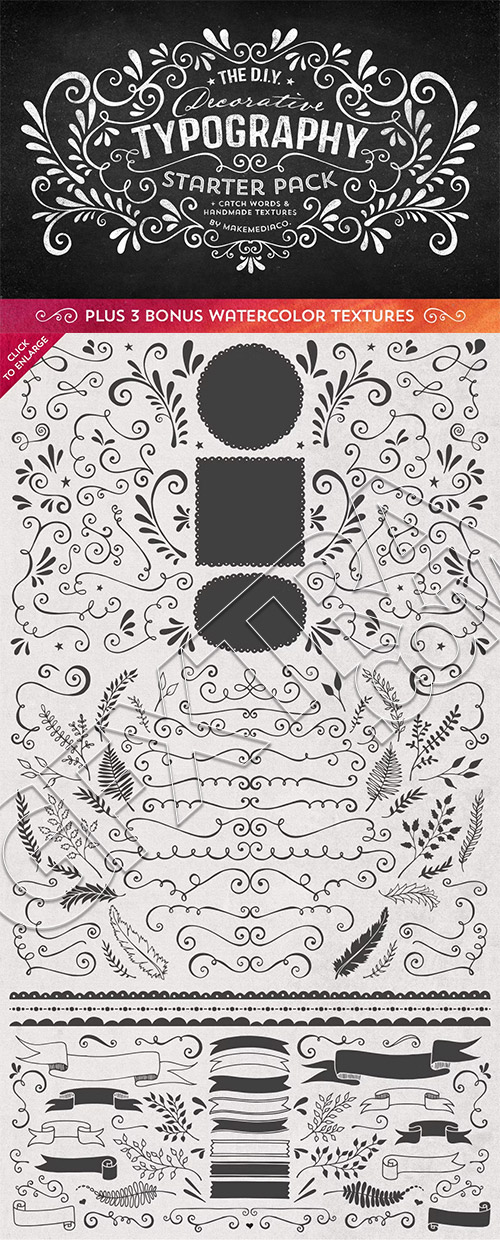 DIY Decorative Typography Pack EPS PSD 47057 DIY Decorative Typography Pack EPS PSD 47057