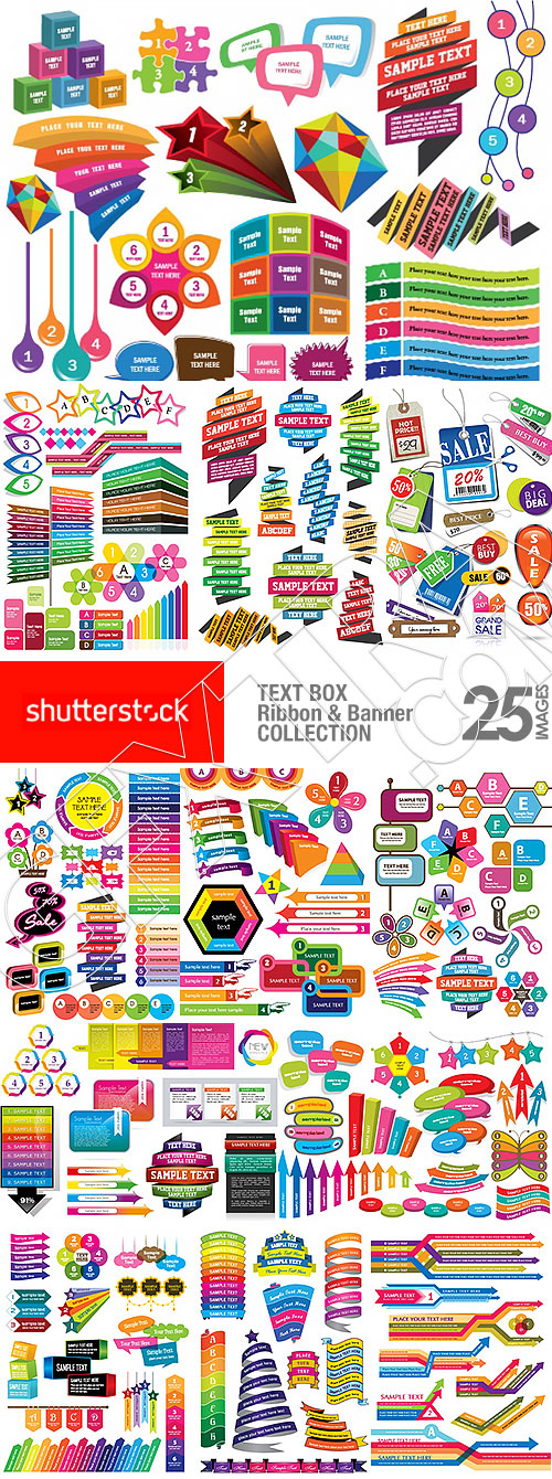 Text Box, Ribbon & Banner Collection 25xEPS Text Box, Ribbon & Banner Collection 25xEPS