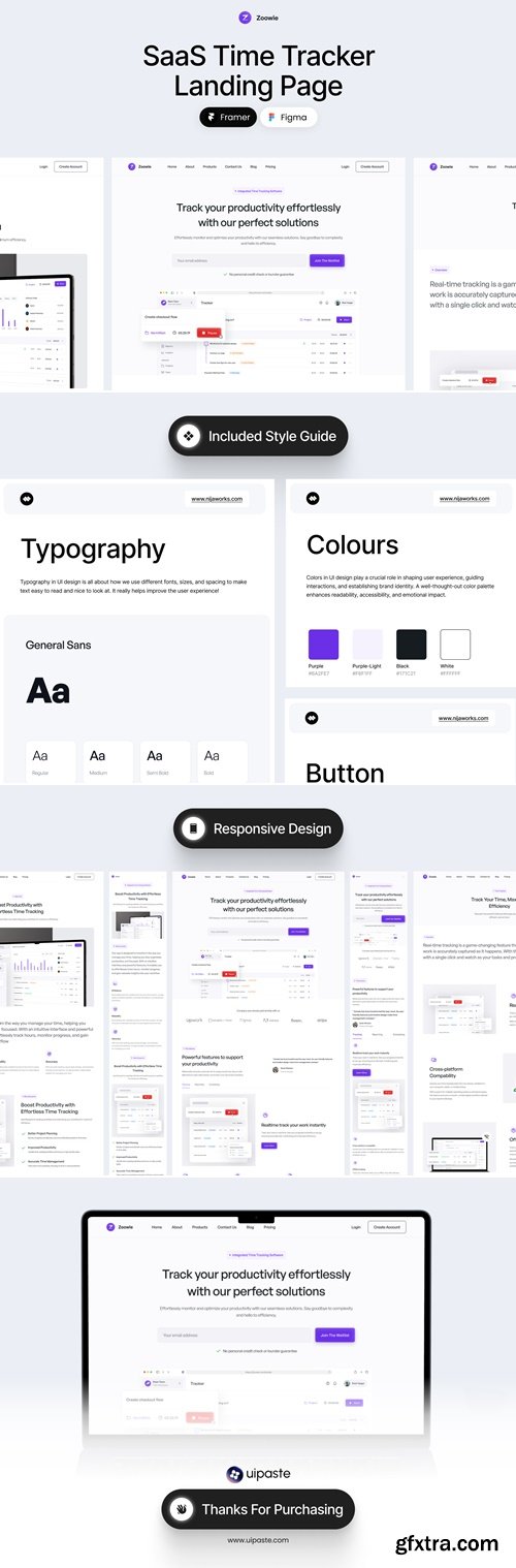 Zoowie - SaaS Time Tracker Framer Template