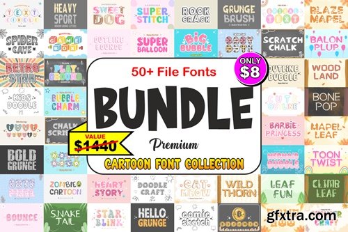Cartoon Font Bundle 123781695