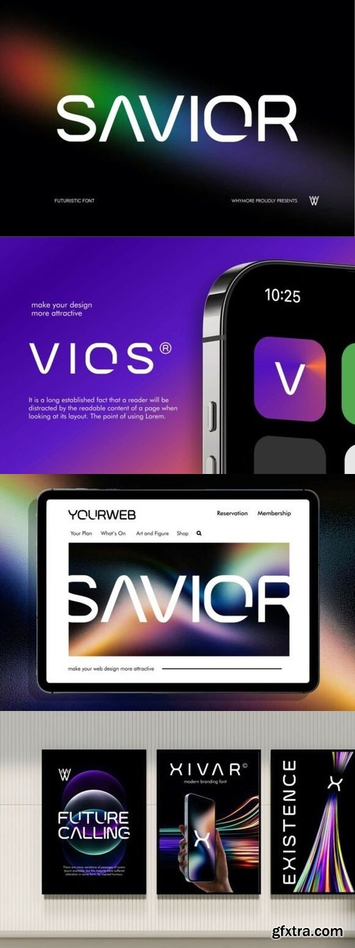 CreativeMarket - SAVIOR – Futuristic Techno Sans Font