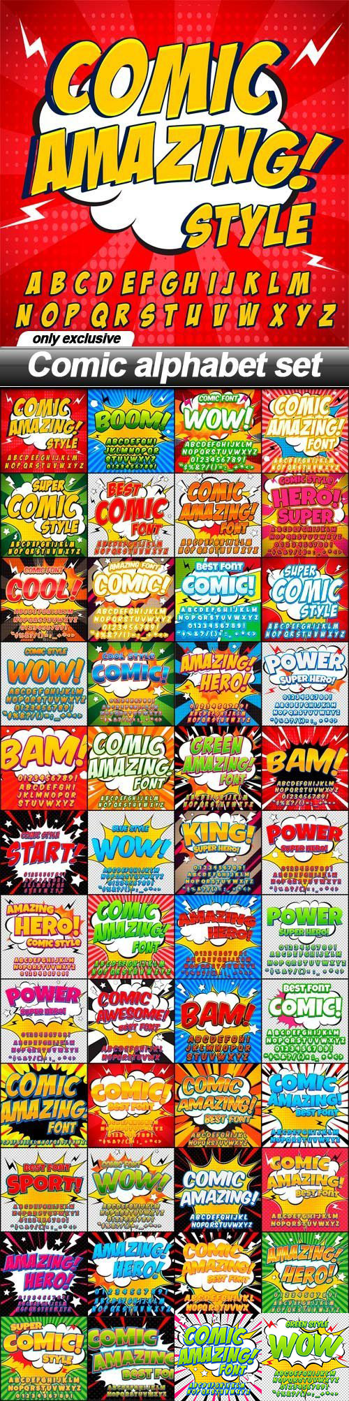 Comic Alphabet Sets 48xEPS