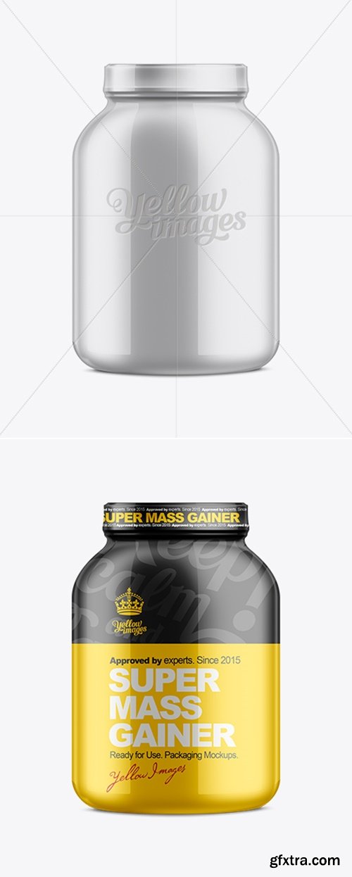 YellowImages - 4.59LB Protein Jar with Shrink Label Mockup 10593