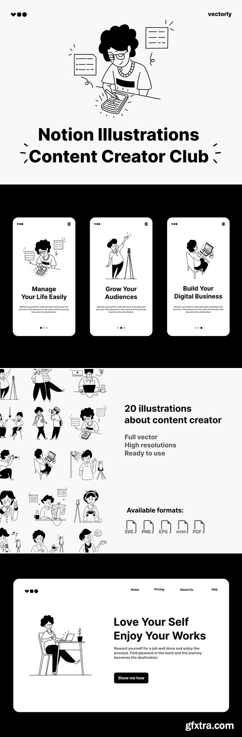 Notion Illustrations - Content Creator Club