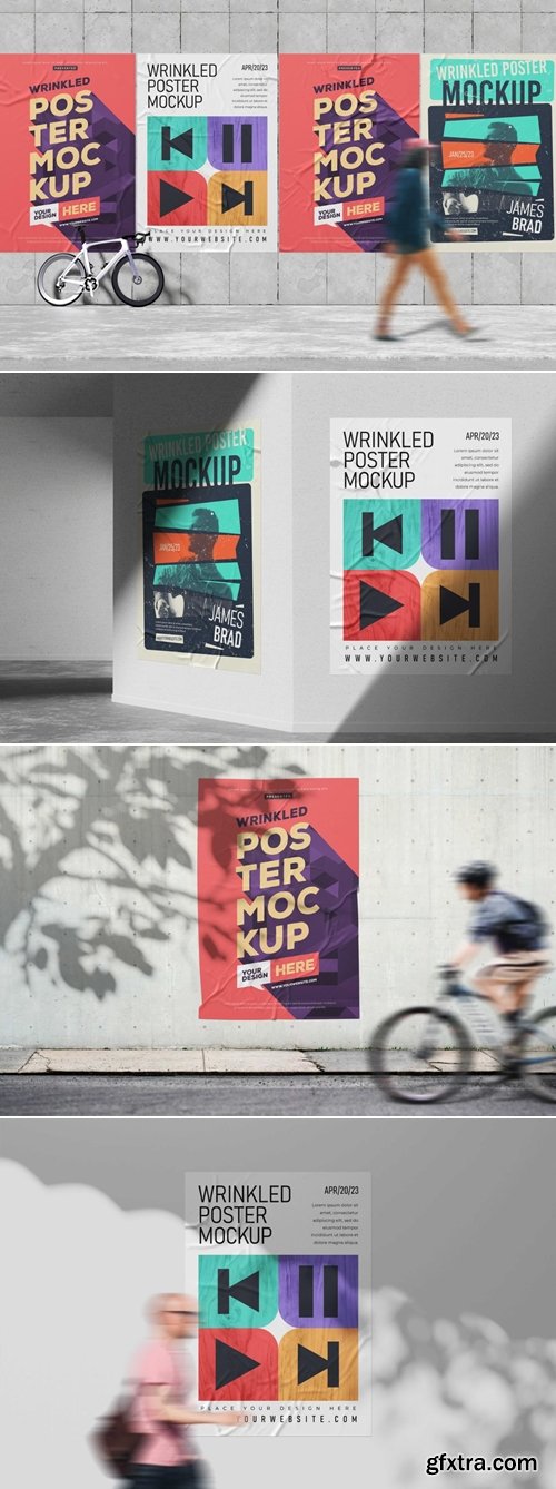 MockupCloud - Wrinkled Poster Mockup