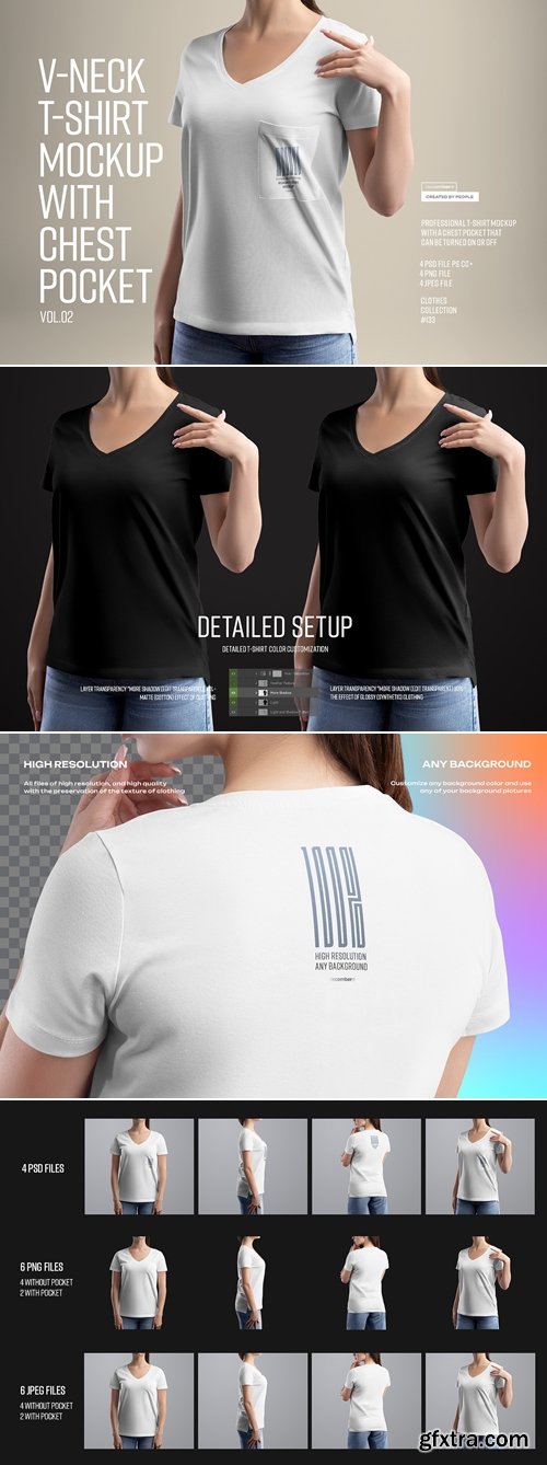 CreativeMarket - Mockup Woman V-Neck T-Shirt. vol.02 291430926 CreativeMarket - Mockup Woman V-Neck T-Shirt. vol.02 291430926