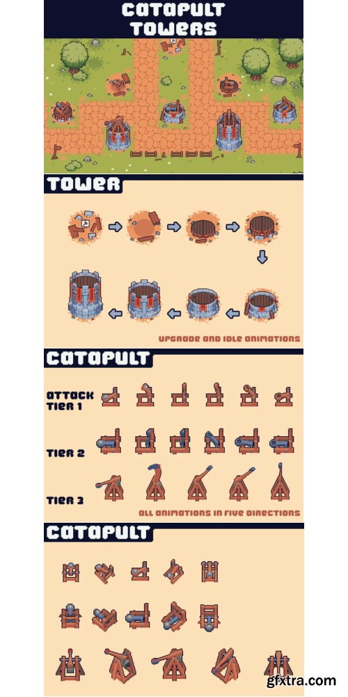 Craftpix - Catapult Towers Pixel Art for Tower Defense