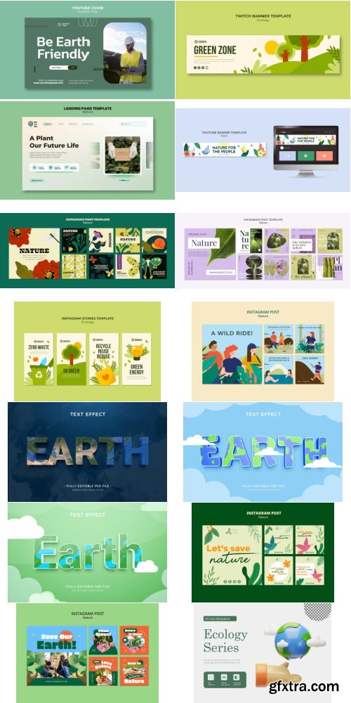 Earth Day Collections 40xPSD