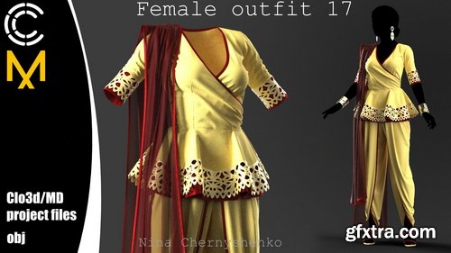 Female outfit 17. Marvelous Designer/Clo3d project + OBJ