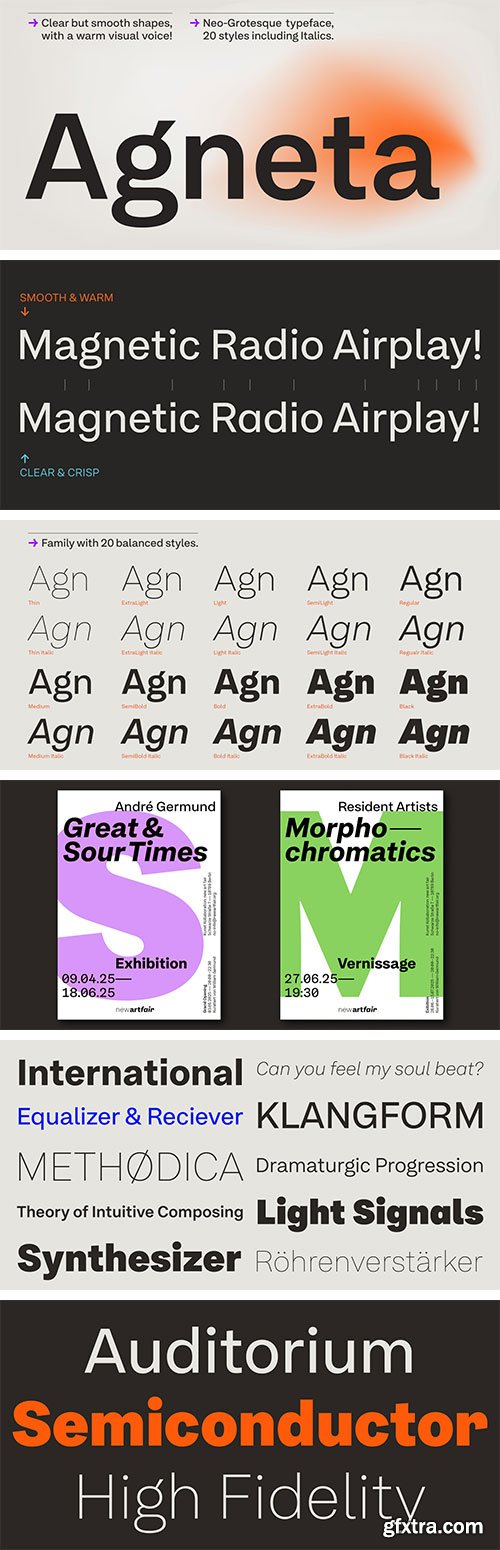 Agneta Font Family 20xOTF Agneta Font Family 20xOTF