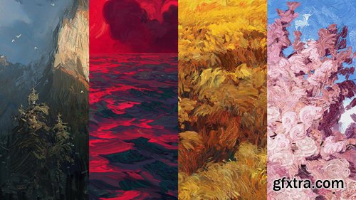 Artstation - IMPASTO - Digital Oil Technique. Video tutorial (Eng subs)+Tools +Brushes +Patterns