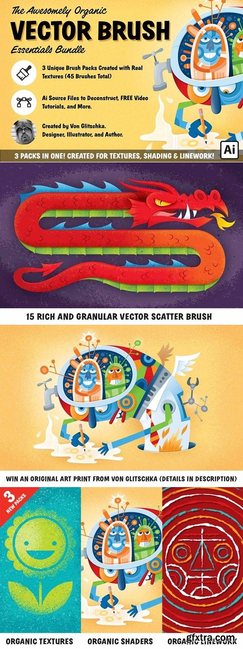 RetroSupply - The Awesomely Organic Vector Brush Essential Bundle for Adobe Illustrator RetroSupply - The Awesomely Organic Vector Brush Essential Bundle for Adobe Illustrator