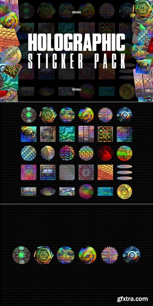 CreativeMarket - Holographic Sticker Pack 4924703