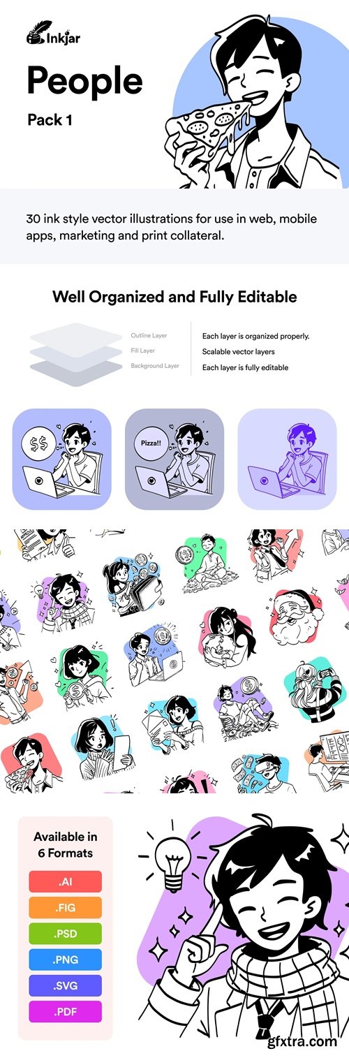 InkJar People Illustrations - Pack 1