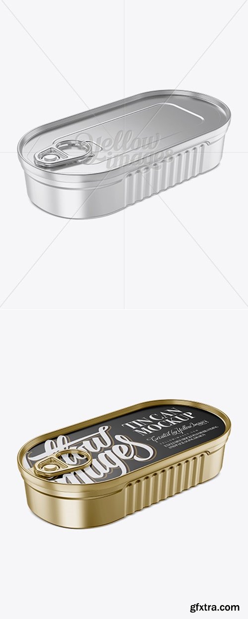 YellowImages - Metallic Fish Can Mockup 12856