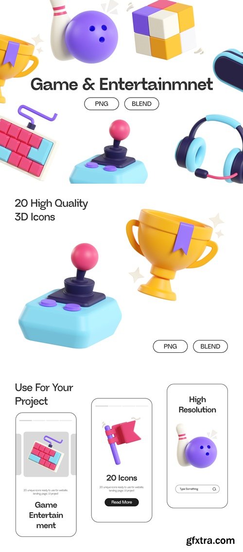 Game & Entertaintment 3D Icons