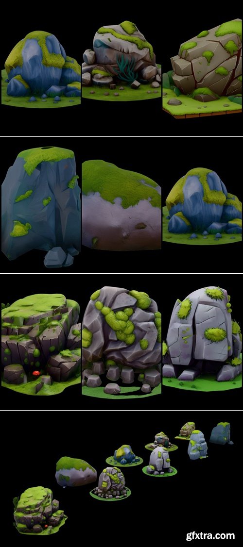 Gumroad - Stylized Rocks pack 1 Gumroad - Stylized Rocks pack 1