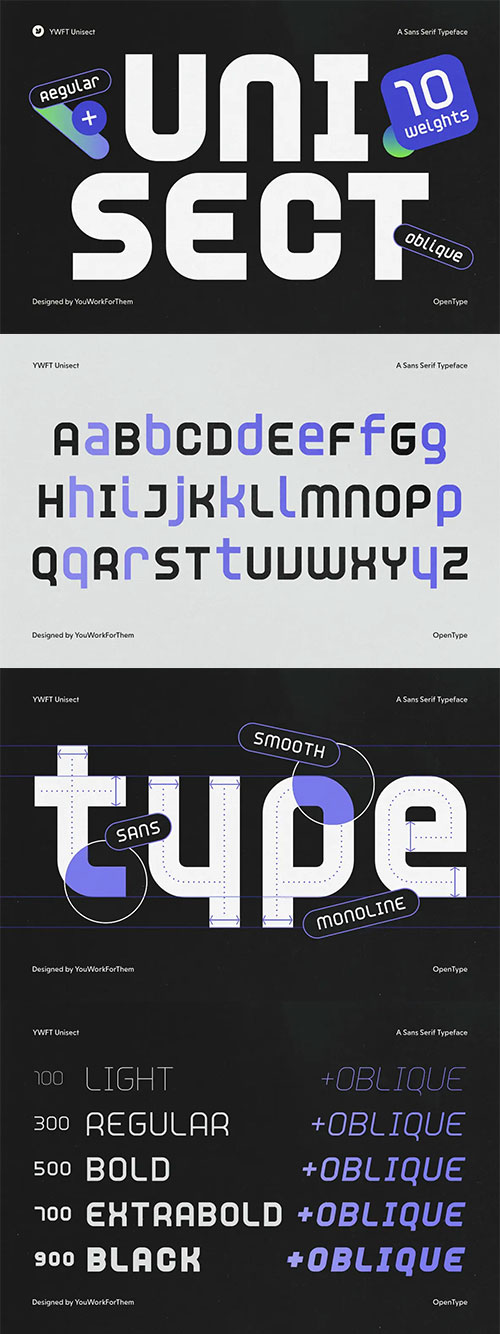 Unisect - Geometric Elegance 10xOTF Unisect - Geometric Elegance 10xOTF