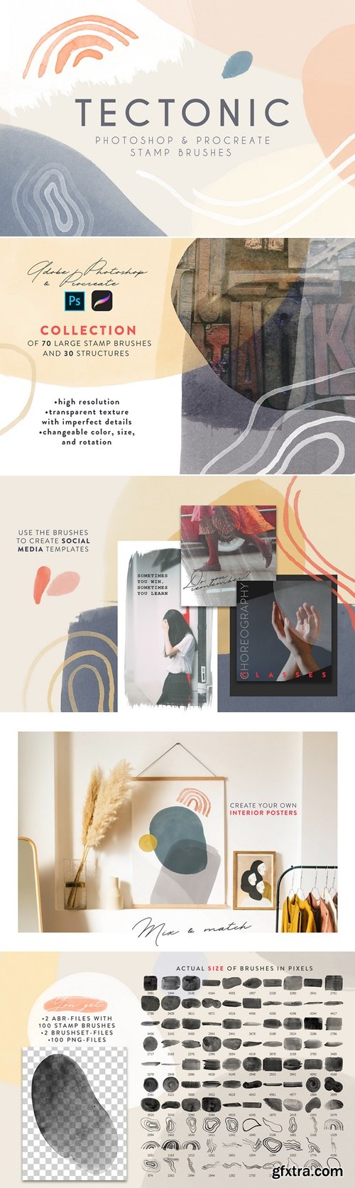 CreativeMarket - Tectonic Photoshop Procreate Brushes 3925496