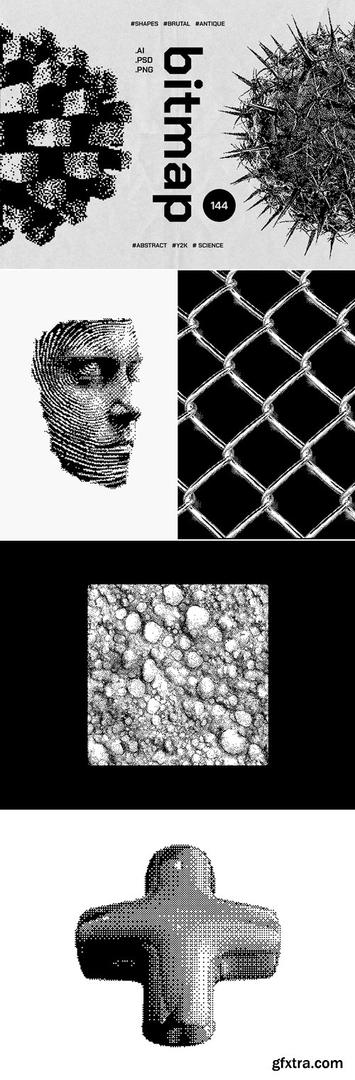 Pixelbuddha - Dithering Bitmap Vector Shapes Collection 1403