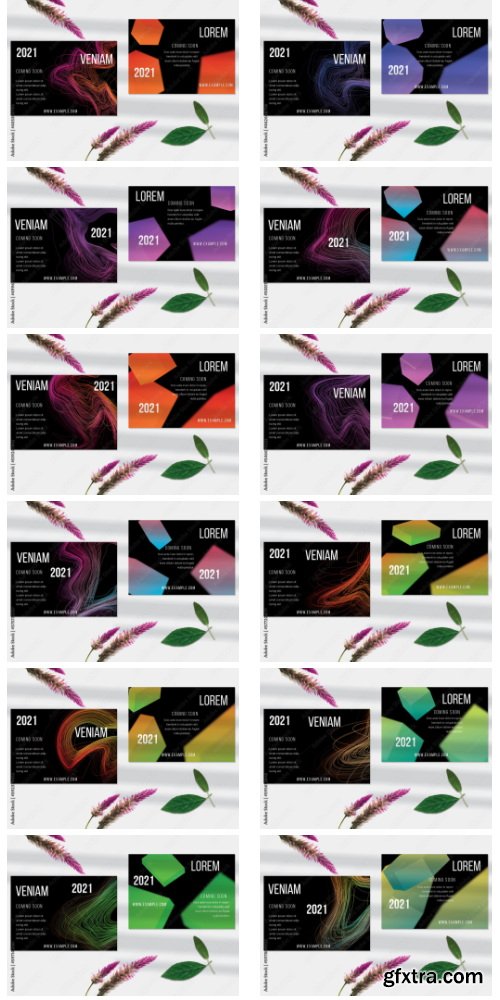 Flyer Layout With Abstract Motion Blur And Glowing Shape 27xAI