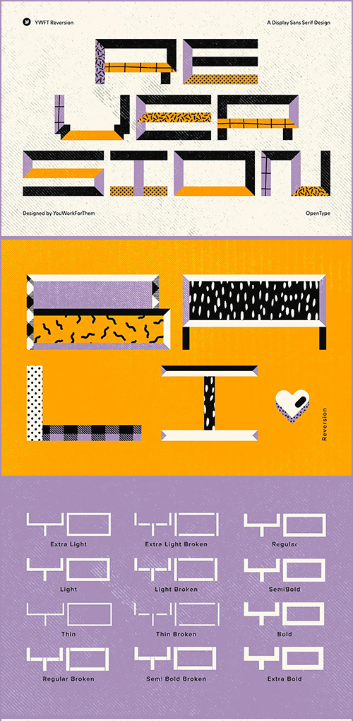 Reversion Font Family 12xOTF YWFT Reversion Font Family 12xOTF YWFT