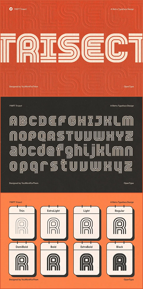 Trisect Font Family 8xOTF YWFT Trisect Font Family 8xOTF YWFT