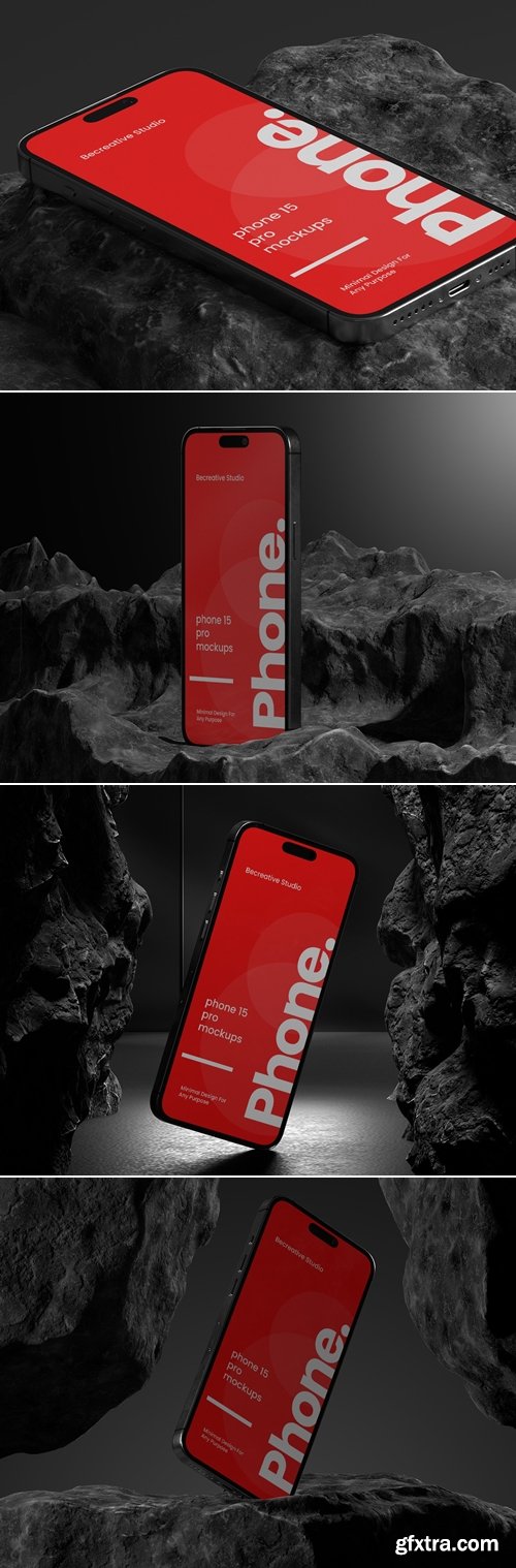 4 iPhone 15 Pro Max Mockups