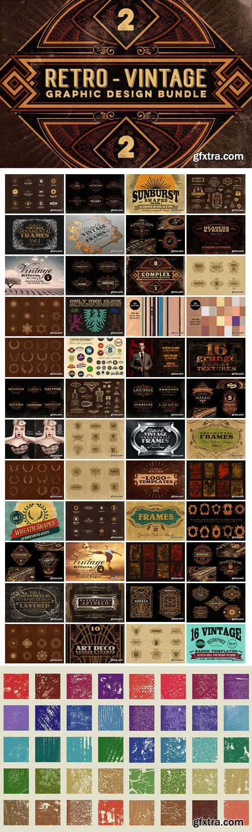 BUNDLE of 500+ Retro/Vintage Design Elements BUNDLE of 500+ Retro/Vintage Design Elements