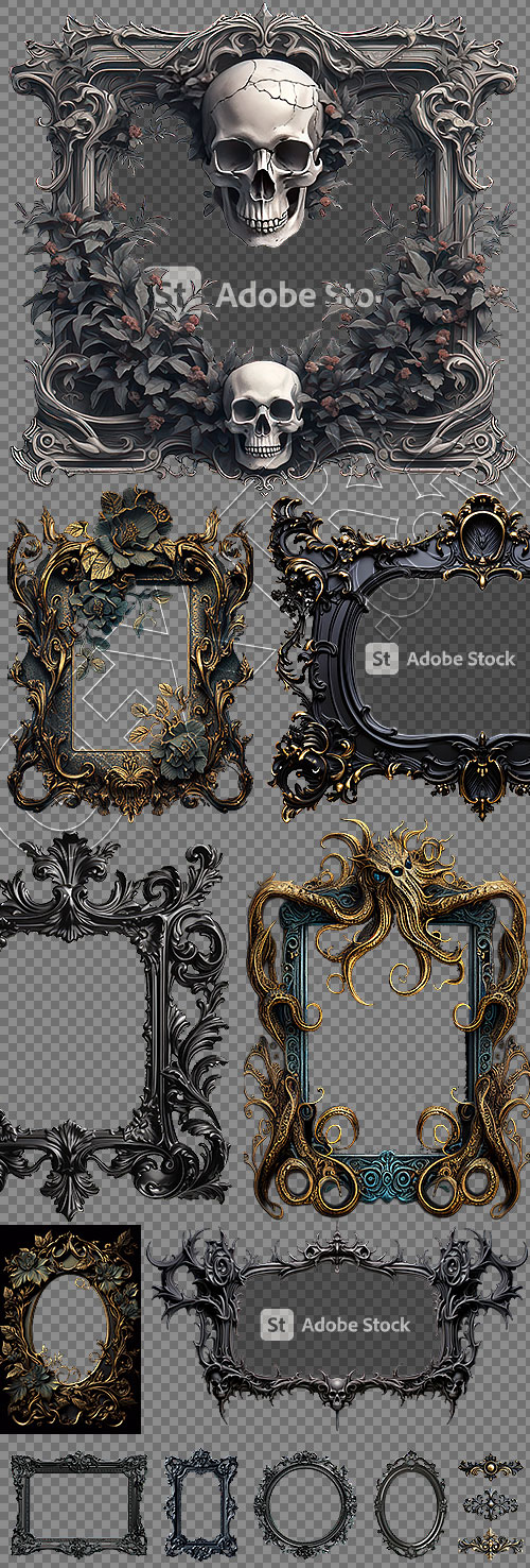 Gothic Frames #1, Transparent 25xPNG Gothic Frames #1, Transparent 25xPNG