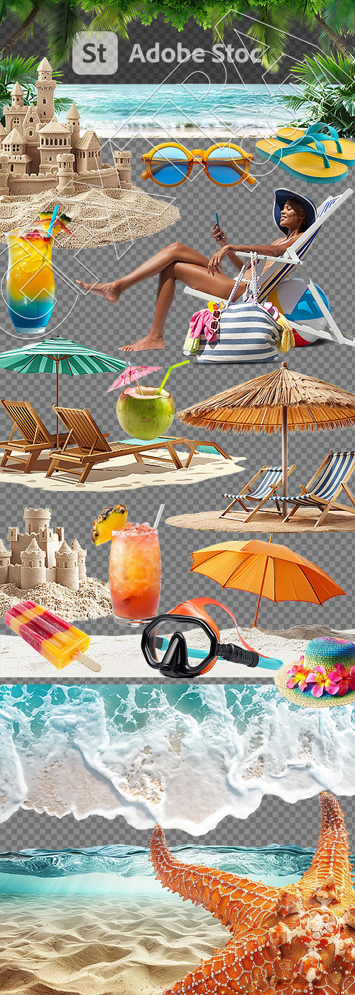 Seaside Backgrounds and Beach Items 22xPNG Seaside Backgrounds and Beach Items 22xPNG