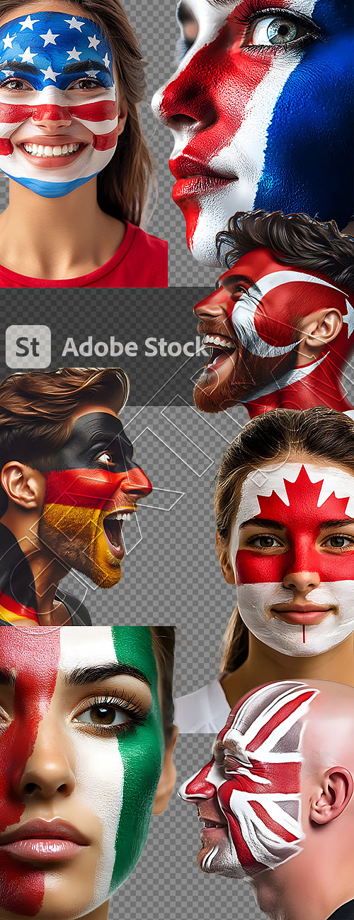 Soccer Fun with Painted Faces 20xPNG Soccer Fun with Painted Faces 20xPNG