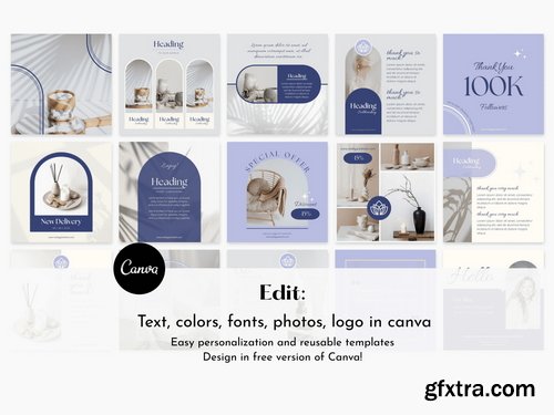 Craftwork Design - Canva Blue Instagram Templates